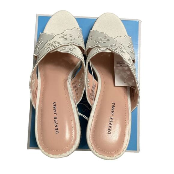 Draper James Women's Sandal White Eyelet Fabric Wedge Heel Size 9 NEW NIB - Picture 7 of 12